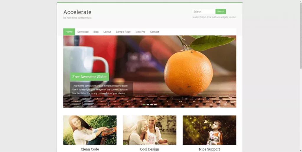 Accelerate – Лучшие и бесплатные темы для WordPress